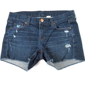 J CREW distressed cut-off jean shorts
